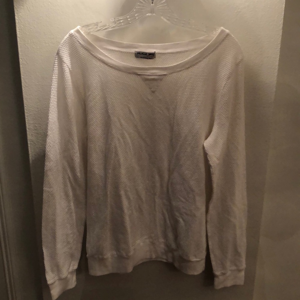Michael Stars Long Sleeve Crochet Top Coverup